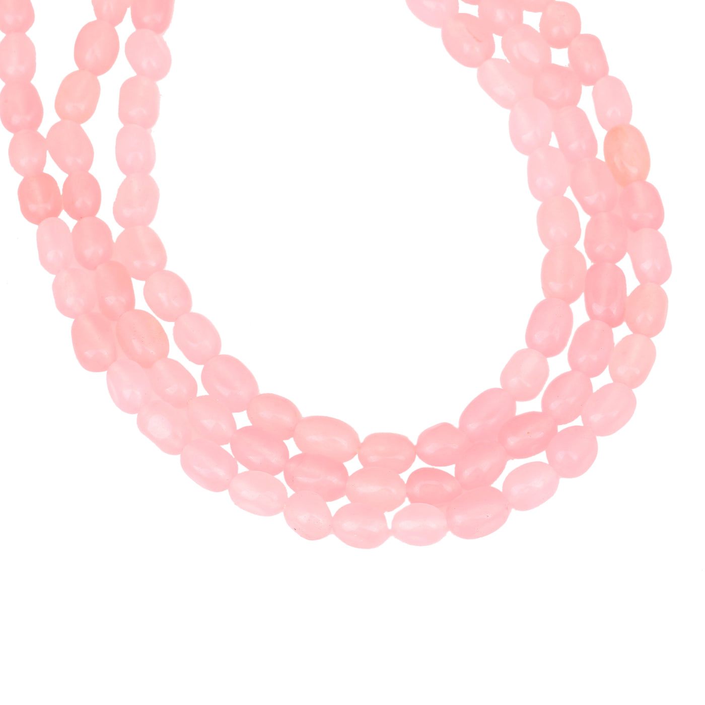 Estele Rhodium Plated Beautiful Designer Three Layered Necklace with Mint Pink Beads for Girls/Women
