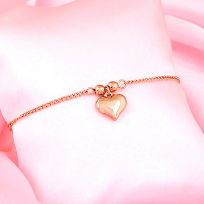 Estele Rose Gold Plated Heart Shaped Bracelet for Women