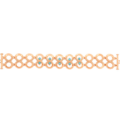 Estele Rose Gold Plated Sparkling Bracelet with Crystals for Women