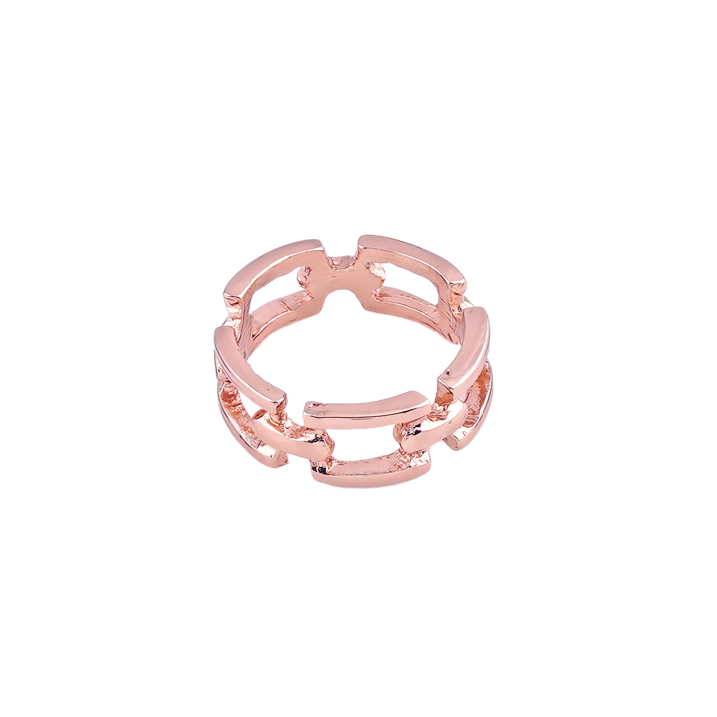 Estele Rose Gold Plated Striking Finger Ring for Women