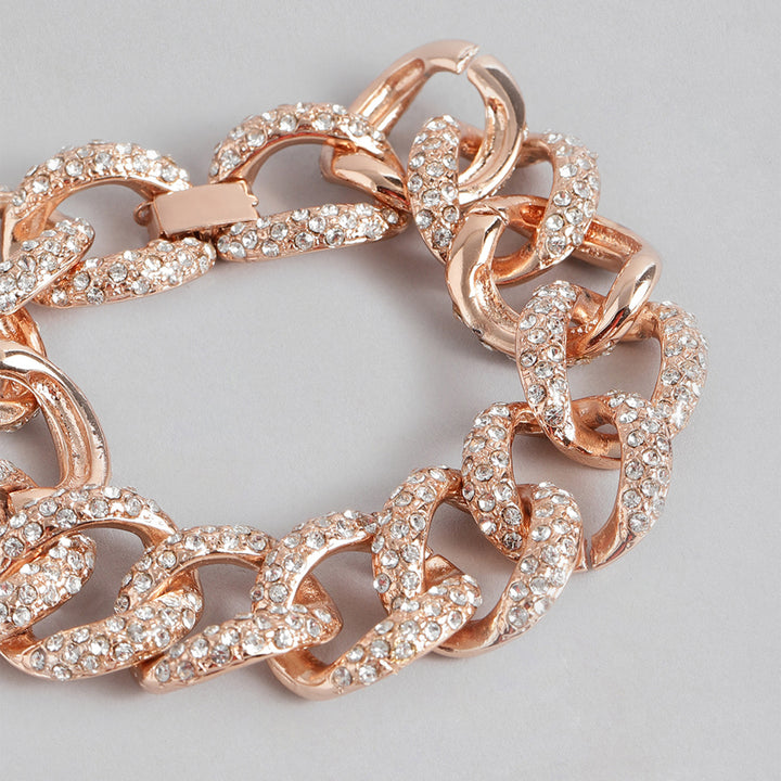 Estele Rose Gold Plated Exquisite Cuban Bracelet for Women
