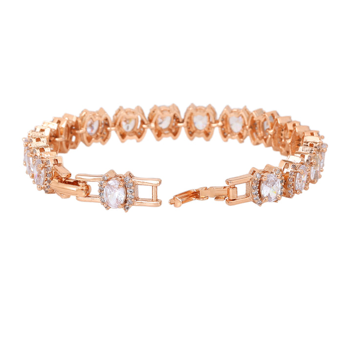 Estele Rose Gold Plated Sparkling Bracelet for Women
