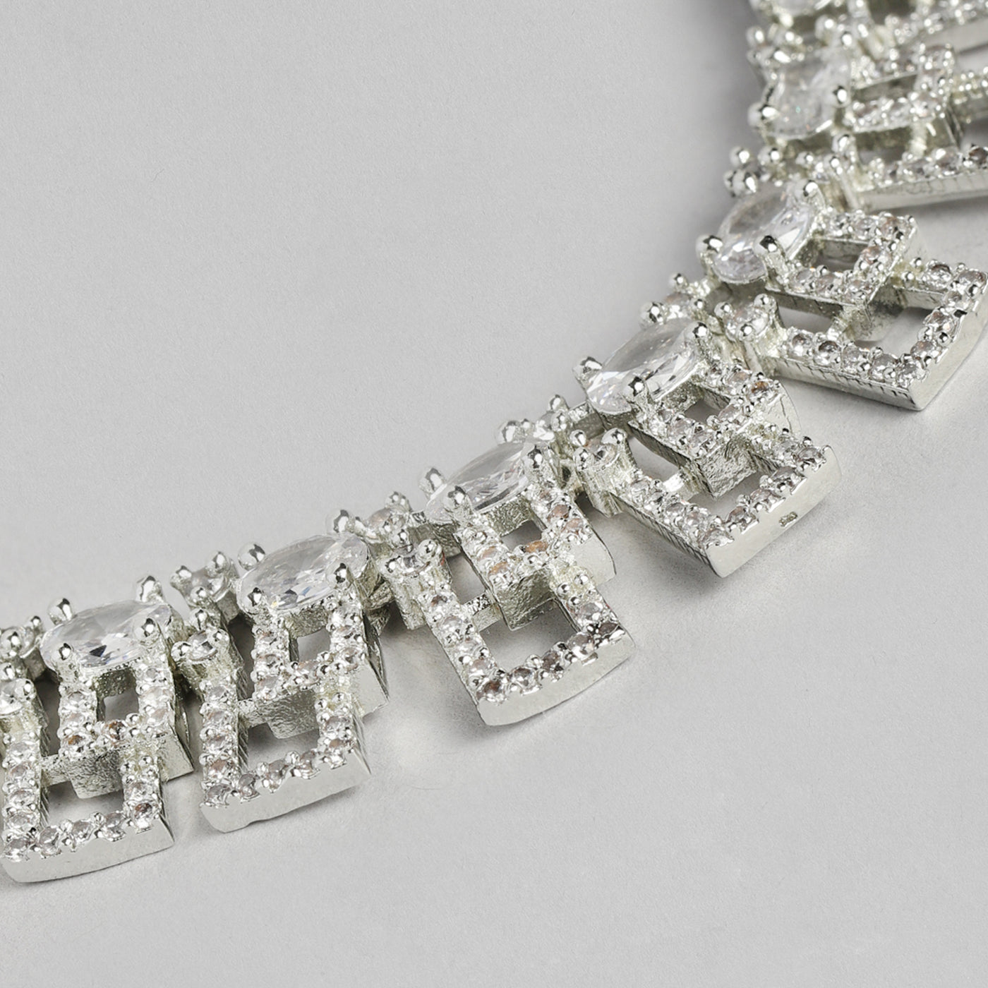 Estele Rhodium Plated CZ Beautiful Designer Necklace Set for Women