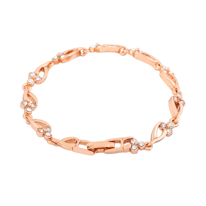Estele Rose Gold Plated Gorgeous Bracelet with Crystals for Women
