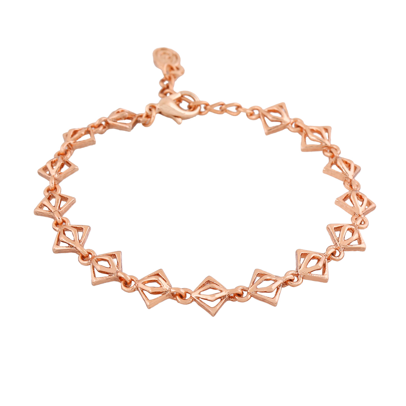 Estele Rose Gold Plated Geometric Designer Bracelet for Women