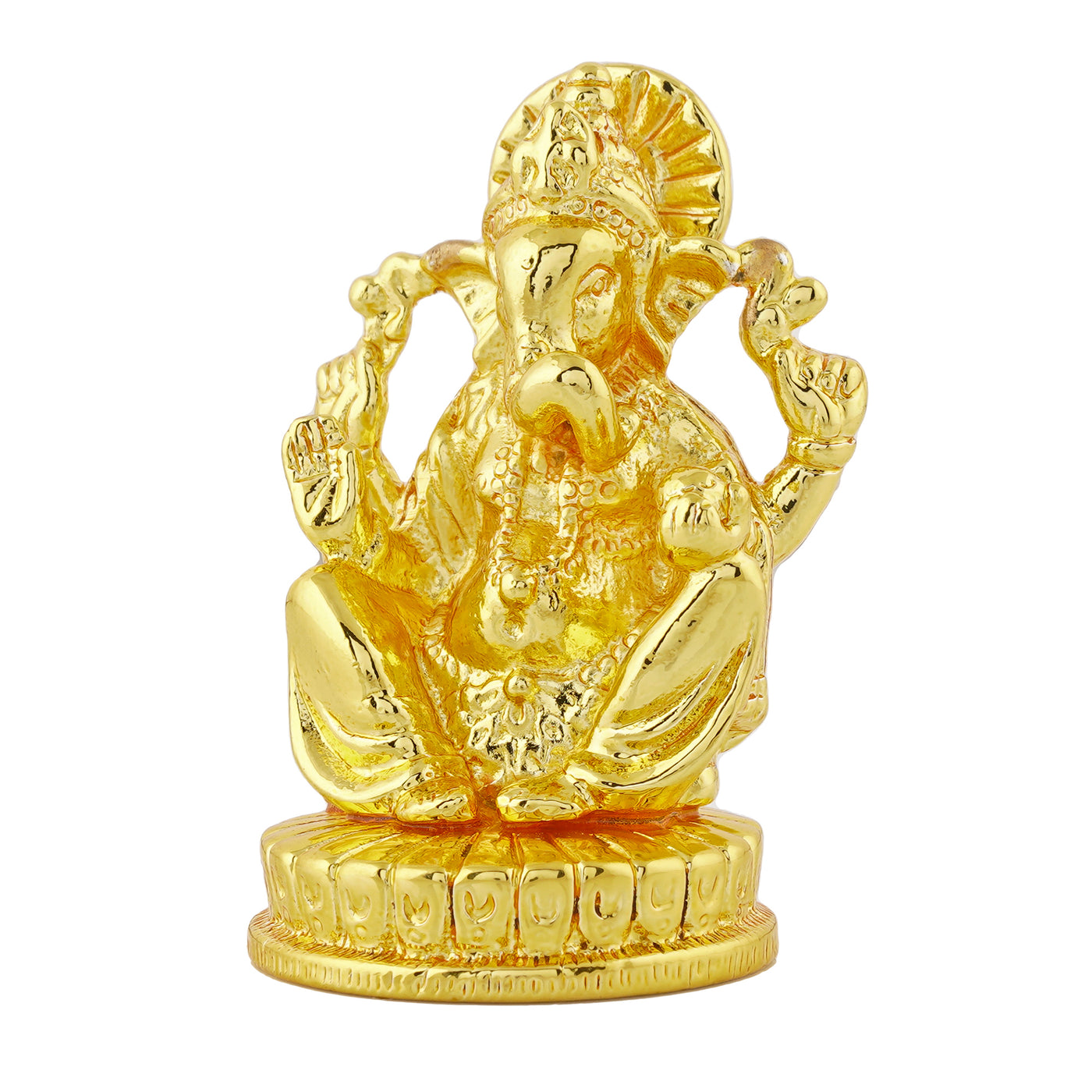 Estele Gold Plated Spiritual Lord Ganesh Idol for Gifts & House Warming/Home/Office Decors.