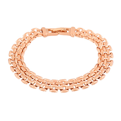 Estele Rose Gold Plated Slender Brick Link Bracelet for Women