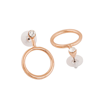 Estele Rose Gold Plated Stylish Circular Designer Earrings for Girls/Women