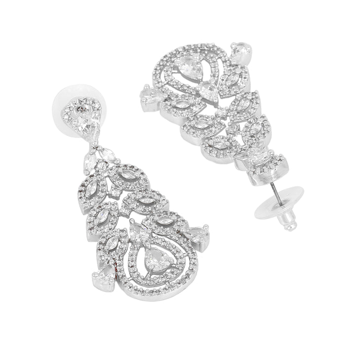 Estele Rhodium Plated CZ Fascinating Necklace Set for Women