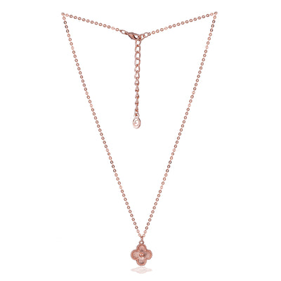 Estele Rosegold Plated Four Leafy Designer Pendant Set for Girls and Women