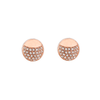 Estele Rose Gold Plated Beautiful Round Stud Earrings for Women