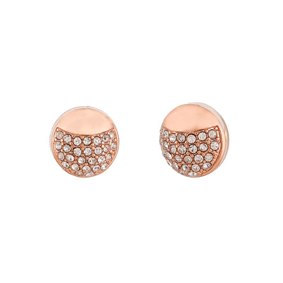 Estele Rose Gold Plated Beautiful Round Stud Earrings for Women