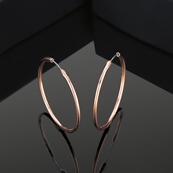 Estele Rose Gold Plated Trendy Hoop Earrings for Women