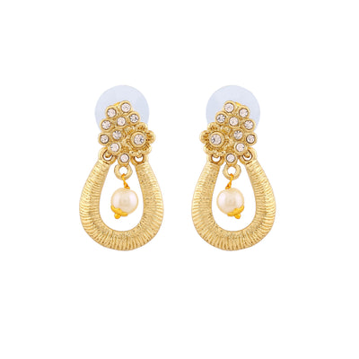 Estele Gold Plated Beautiful Drop Designer Earrings with Austrian Crystals for Women