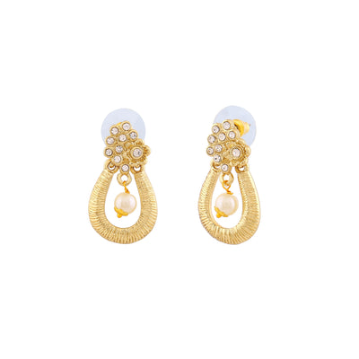 Estele Gold Plated Beautiful Drop Designer Earrings with Austrian Crystals for Women