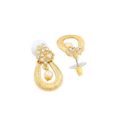 Estele Gold Plated Beautiful Drop Designer Earrings with Austrian Crystals for Women