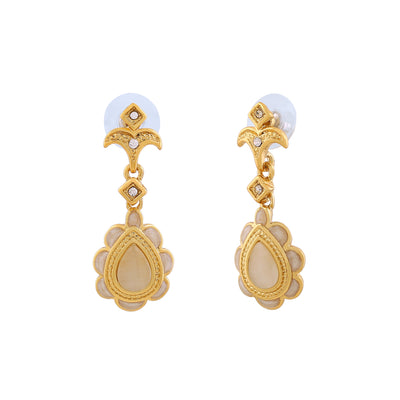 Estele Gold Plated Beautiful Drop Earrings with Austrian Crystals for Women