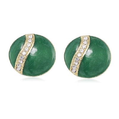 Estele Gold plated and white stone with colour mosaic studs for women