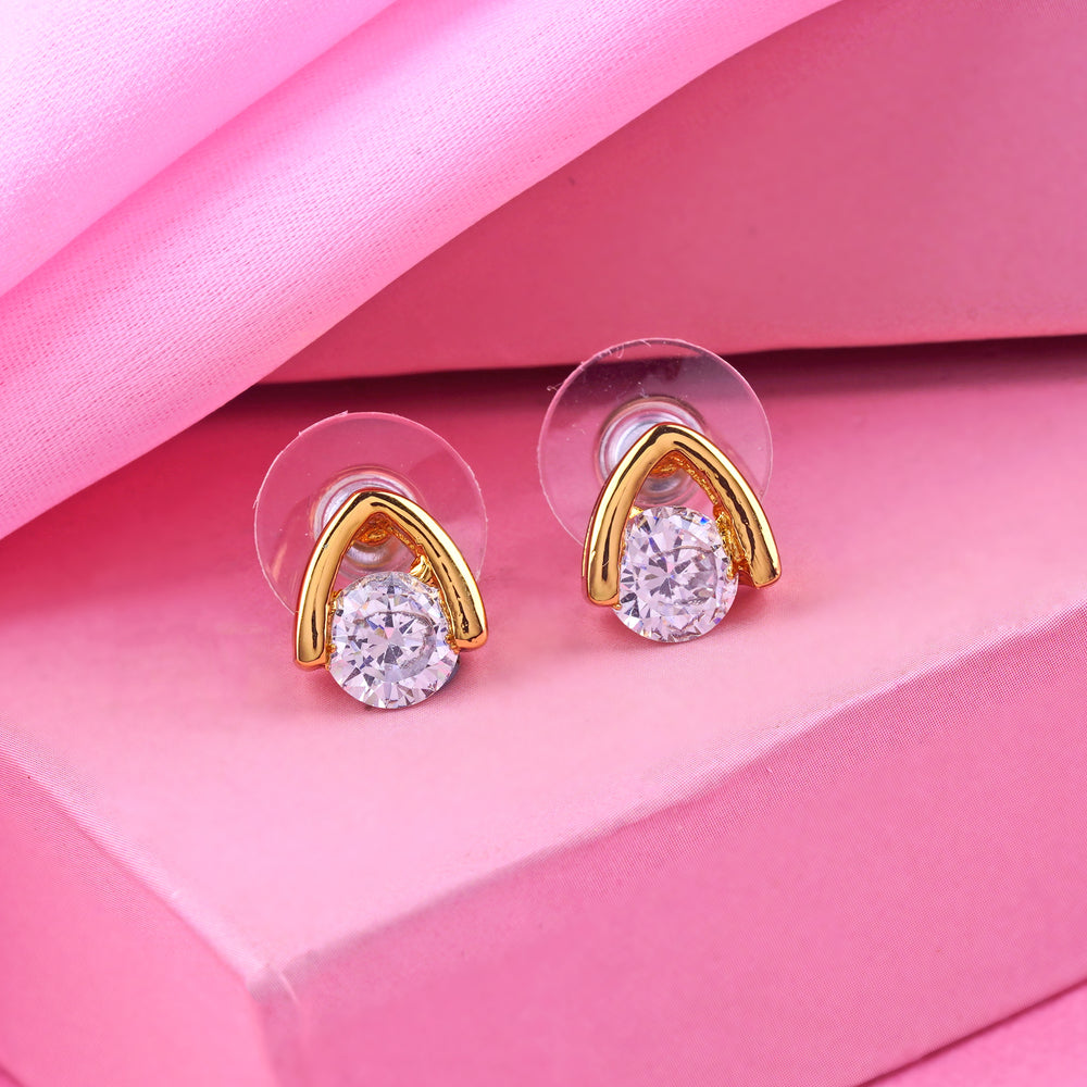 Buy Gold Tone Plated Small Stud Earrings Online – Estele