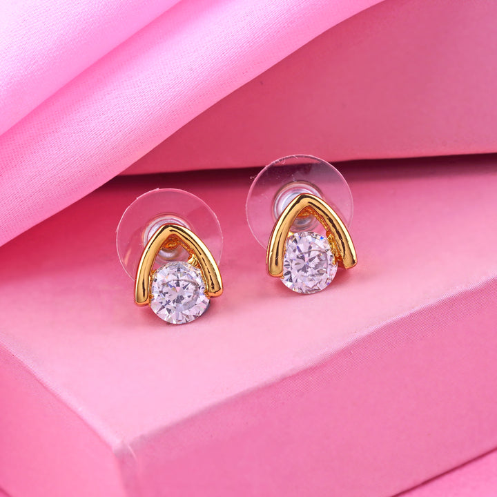 Gold Tone Plated Small Stud Earrings