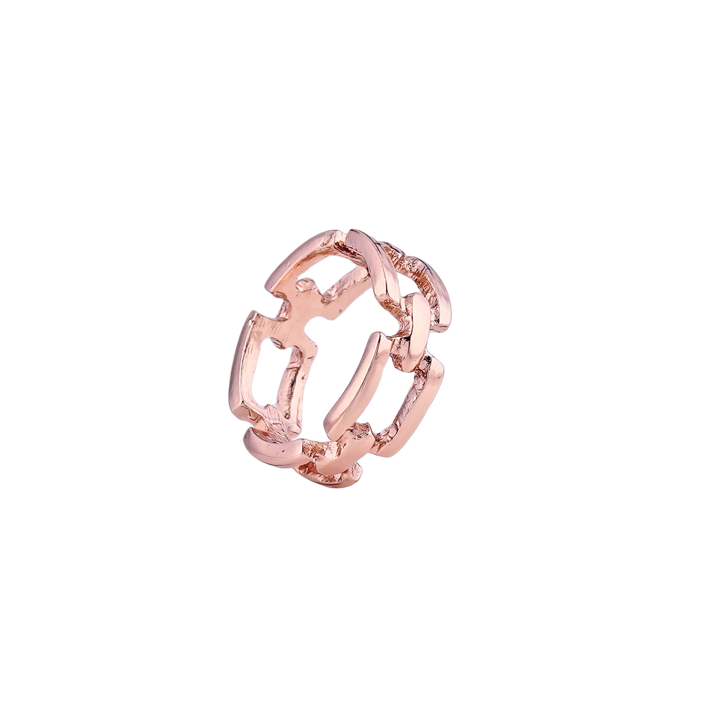 Estele Rose Gold Plated Striking Finger Ring for Women