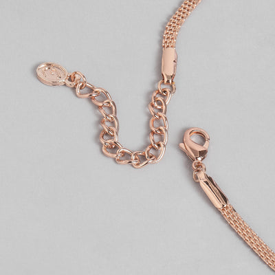 Estele Rose Gold Plated CZ Exquisite Necklace Set for Women