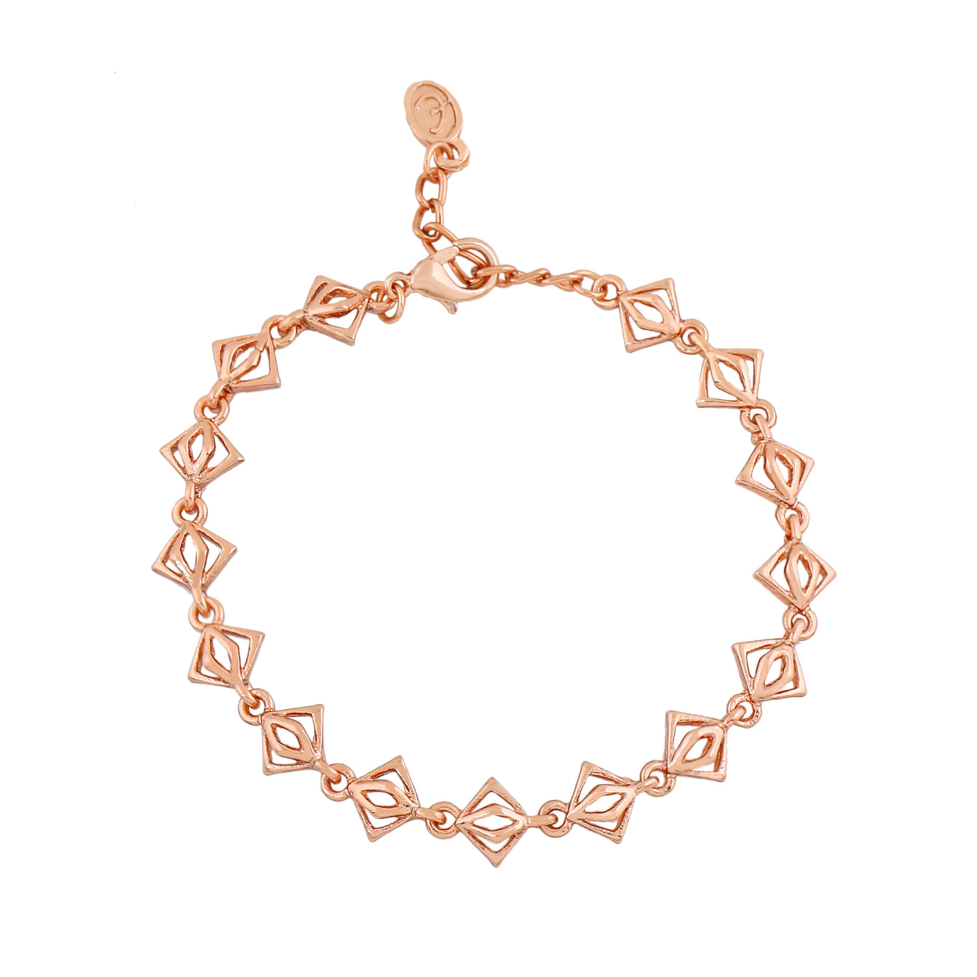 Estele Rose Gold Plated Geometric Designer Bracelet for Women