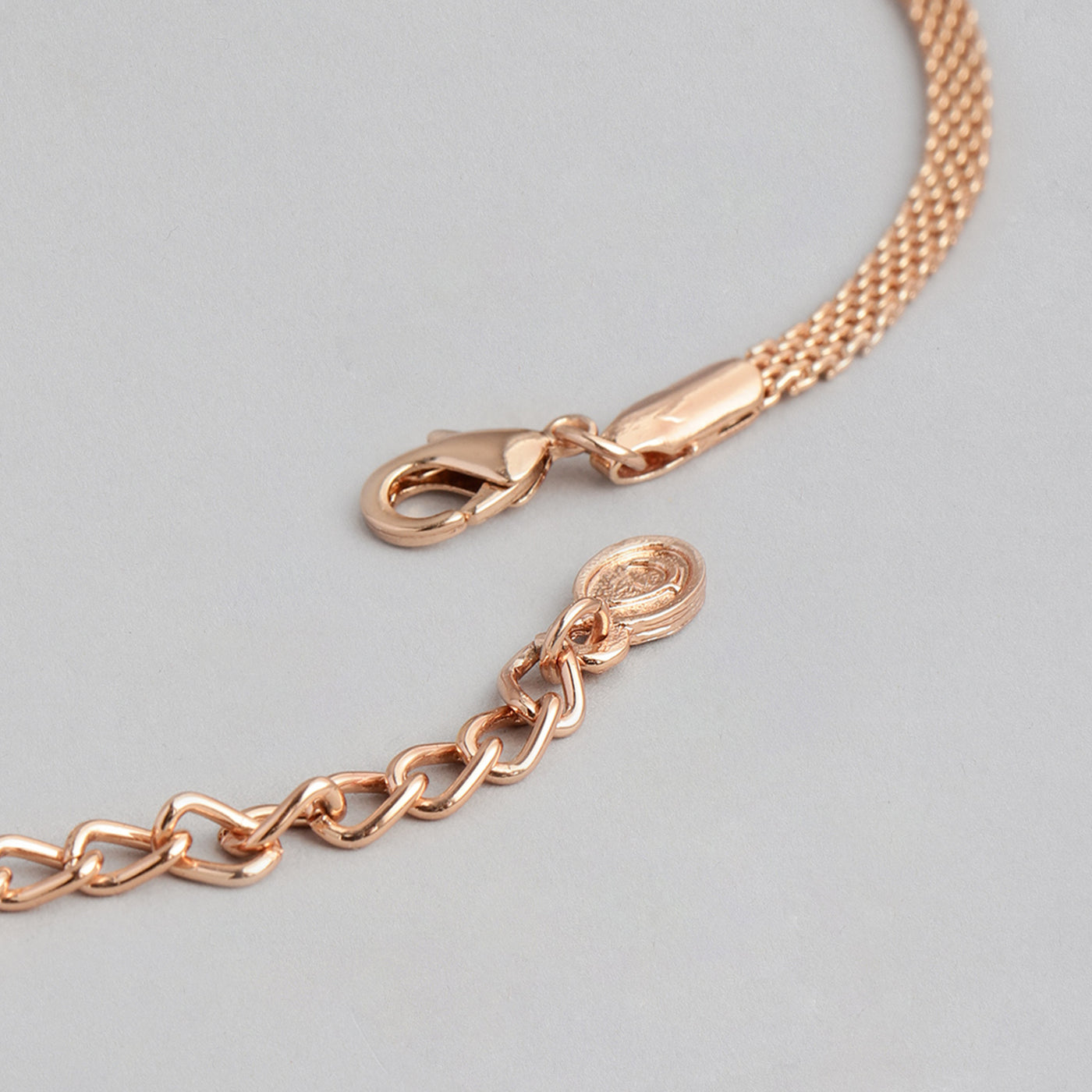 Estele Rose Gold Plated CZ Dazzling Designer Necklace Set with Mint Green Stones for Women