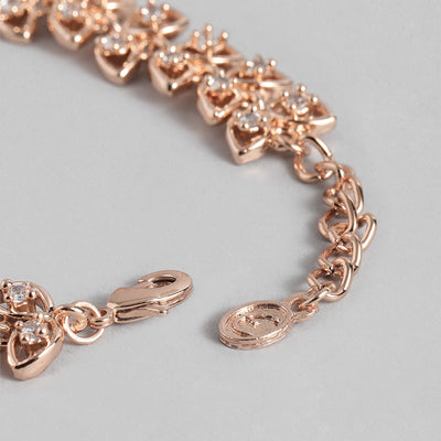 Estele Rose Gold Plated CZ Beautiful Designer Bracelet with Crystals for Women