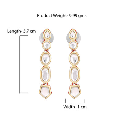 Gift Designer Kundan Long Traditional Earrings For Women