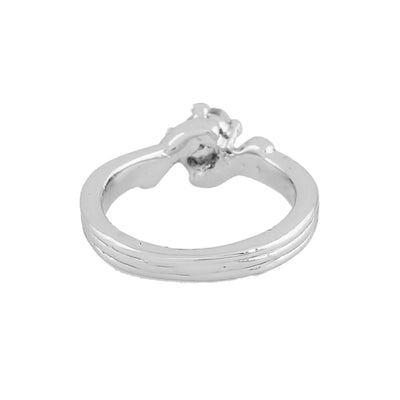 Estele Silver Band With White Stone For Women ( non adjustable)