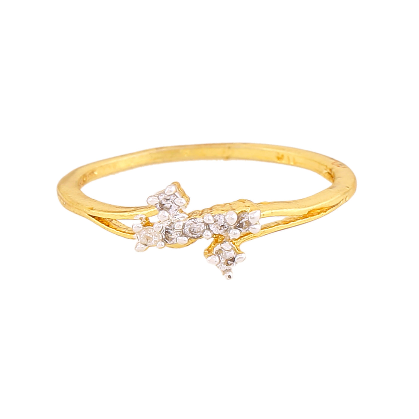 Estele american diamond and gold plated fancy stylish ring for women( non adjustable)