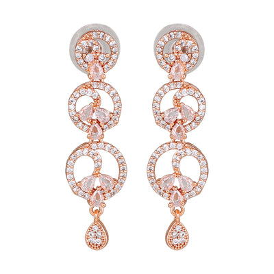 Estele Rose Gold Plated CZ Fascinating Earrings for Women