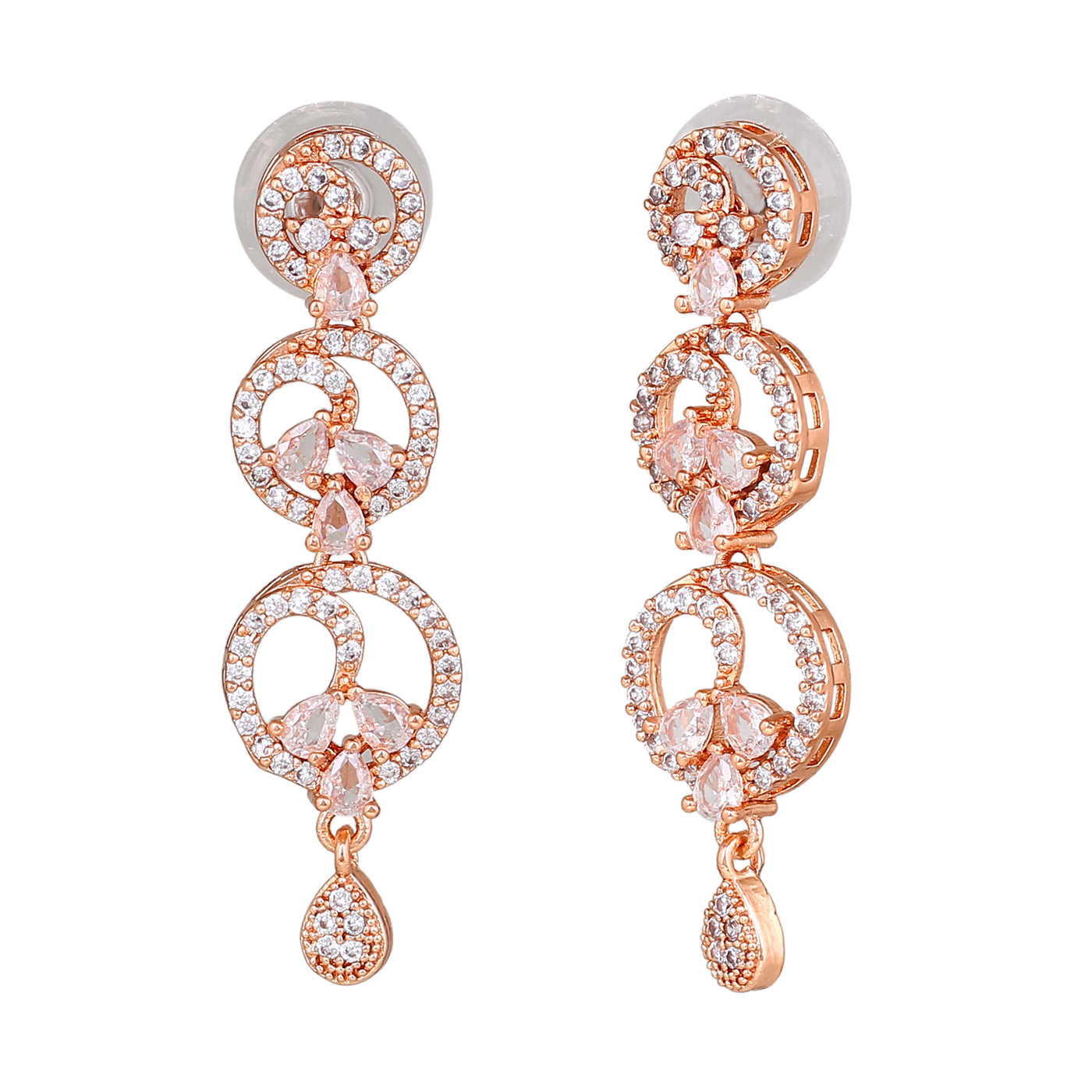 Estele Rose Gold Plated CZ Fascinating Earrings for Women