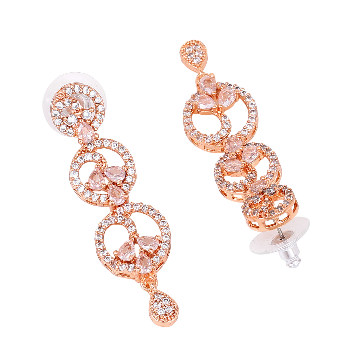 Estele Rose Gold Plated CZ Fascinating Earrings for Women