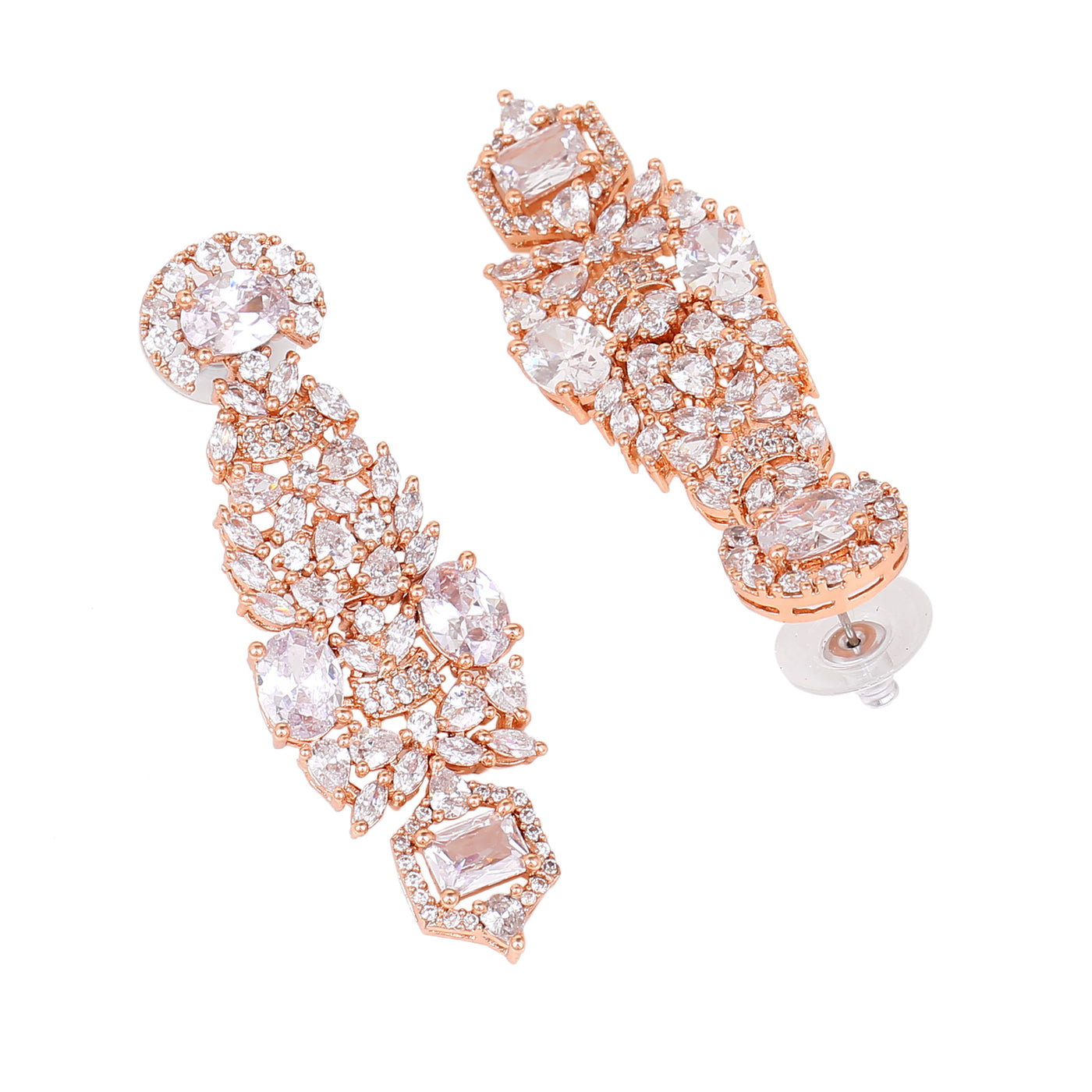 Estele Rose Gold Plated CZ Astonishing Earrings for Women