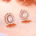 Estele Rose Gold Plated CZ Beautiful Round Designer Stud Earrings for Women