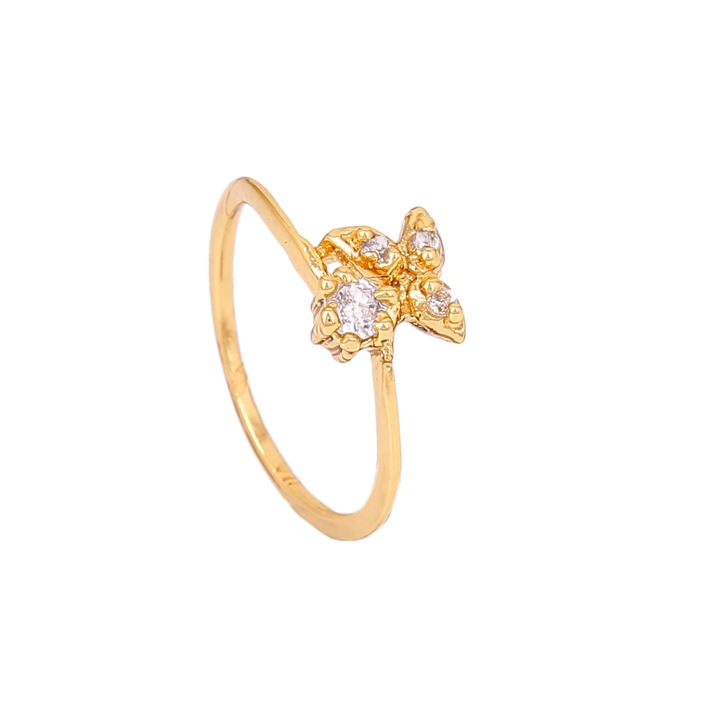 Estele Gold Plated CZ Beautiful Finger Ring for Women