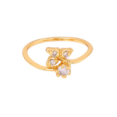 Estele Gold Plated CZ Beautiful Finger Ring for Women
