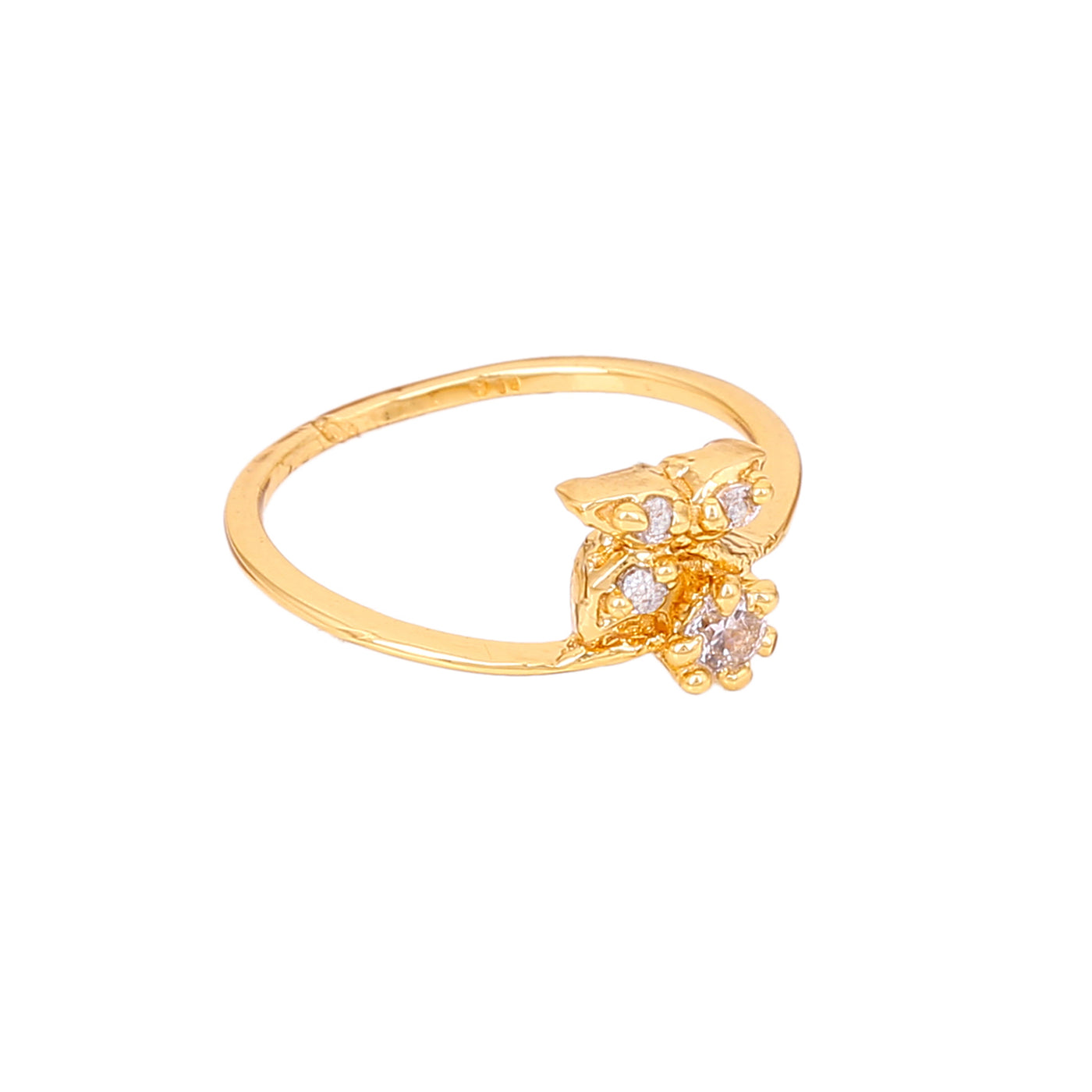 Estele Gold Plated CZ Beautiful Finger Ring for Women