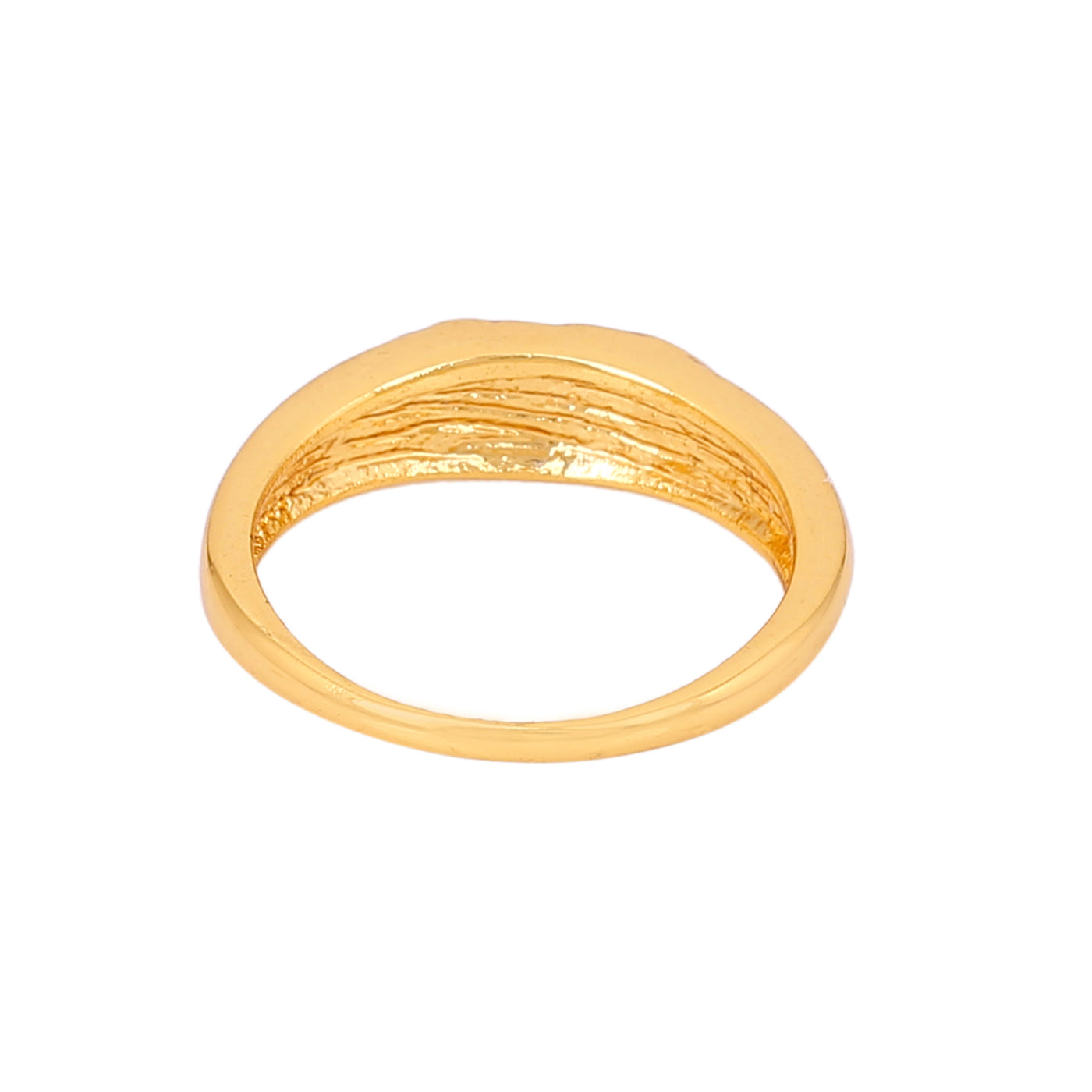 Estele Gold Plated Graceful Finger Ring with Crystals for Women