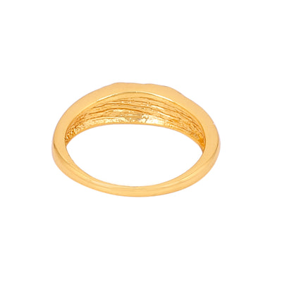 Estele Gold Plated Graceful Finger Ring with Crystals for Women