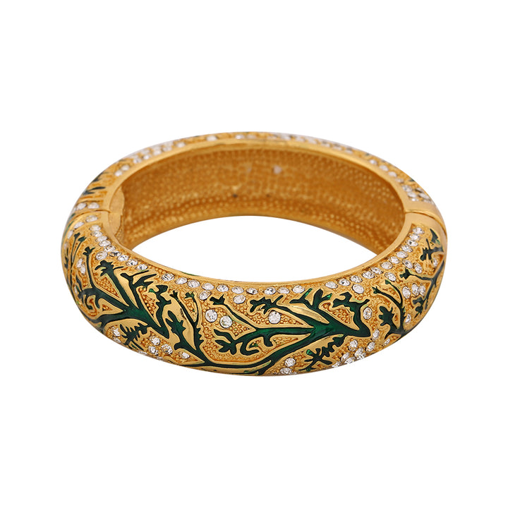 Estele Gold Plated Fascinating Meenakari Bracelet with Enamel & Crystals for Women/Girls