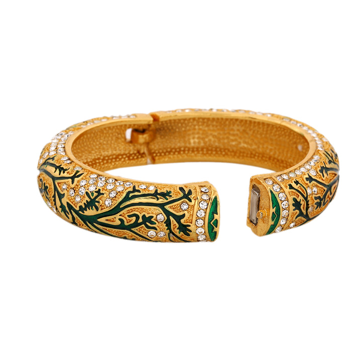Estele Gold Plated Fascinating Meenakari Bracelet with Enamel & Crystals for Women/Girls