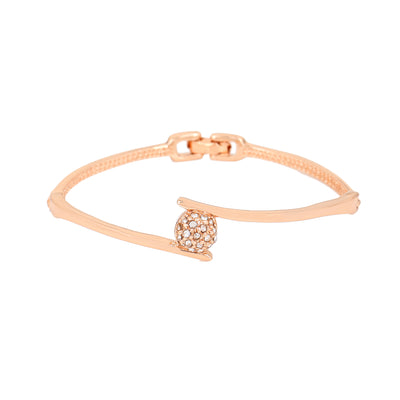 Estele Rose Gold Plated Beautiful Cuff Bracelet with crystals for Women