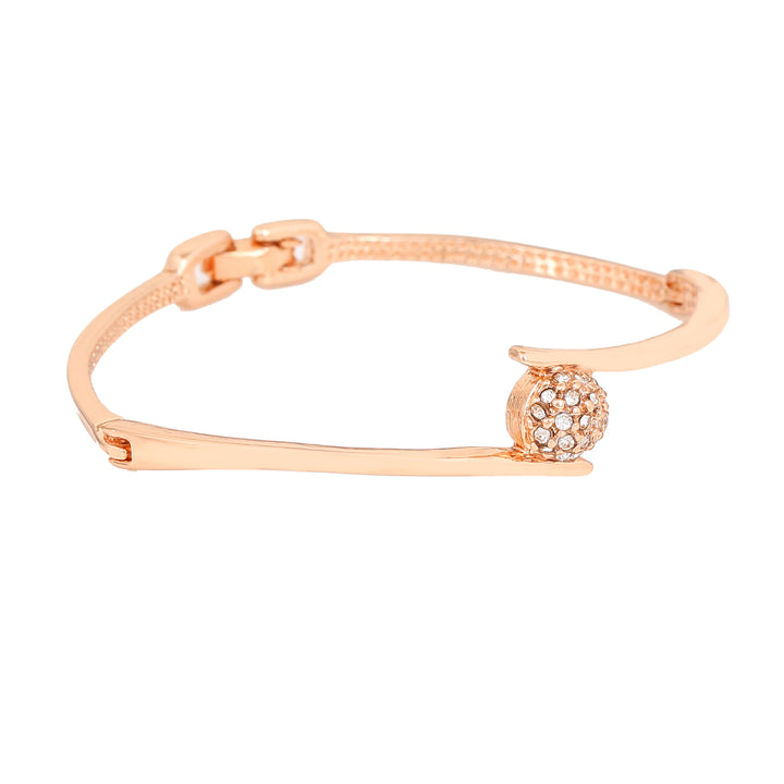 Estele Rose Gold Plated Beautiful Cuff Bracelet with crystals for Women