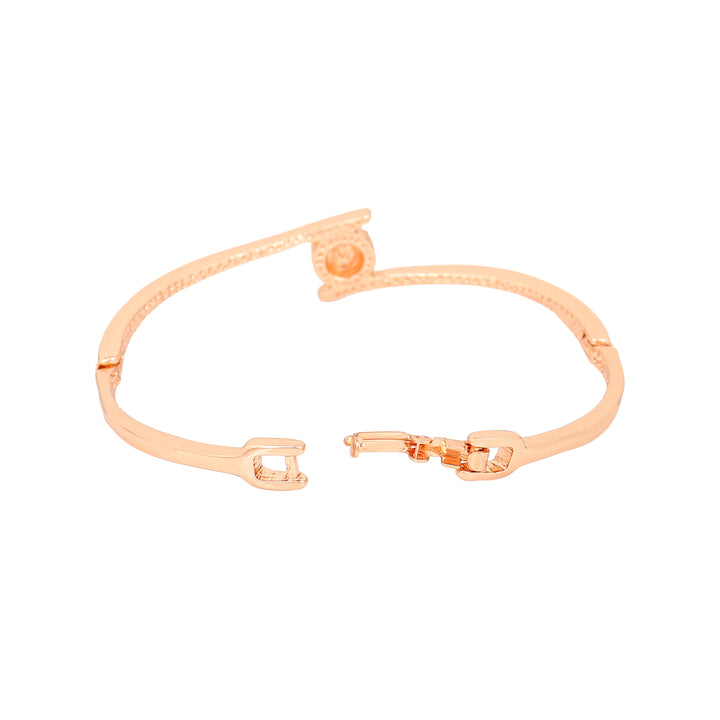 Estele Rose Gold Plated Beautiful Cuff Bracelet with crystals for Women