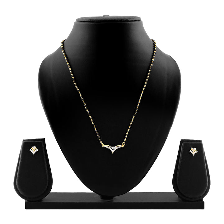 Estele 24 Kt Gold Plated Mangalsutra Necklace Set for Women