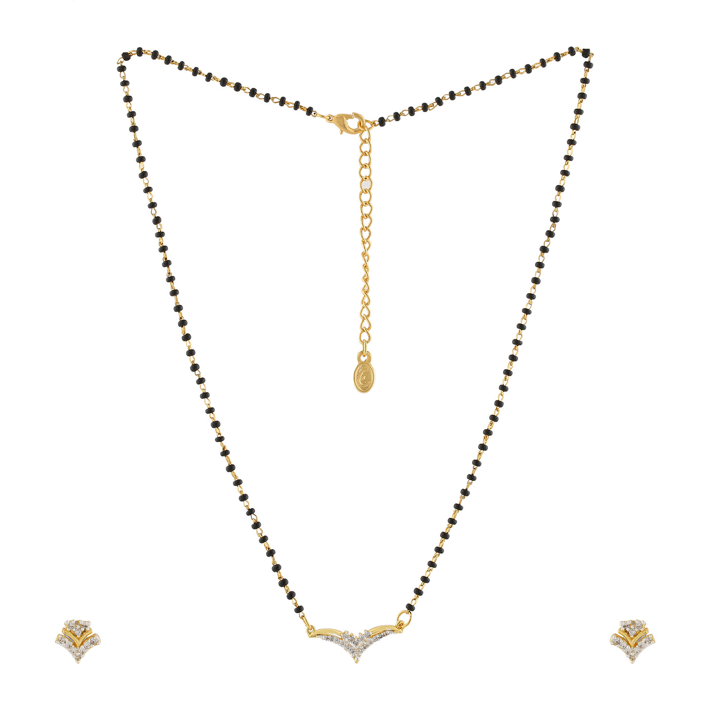 Estele 24 Kt Gold Plated Mangalsutra Necklace Set for Women