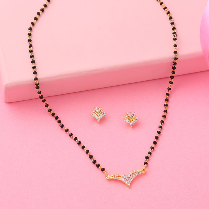 Estele 24 Kt Gold Plated Mangalsutra Necklace Set for Women